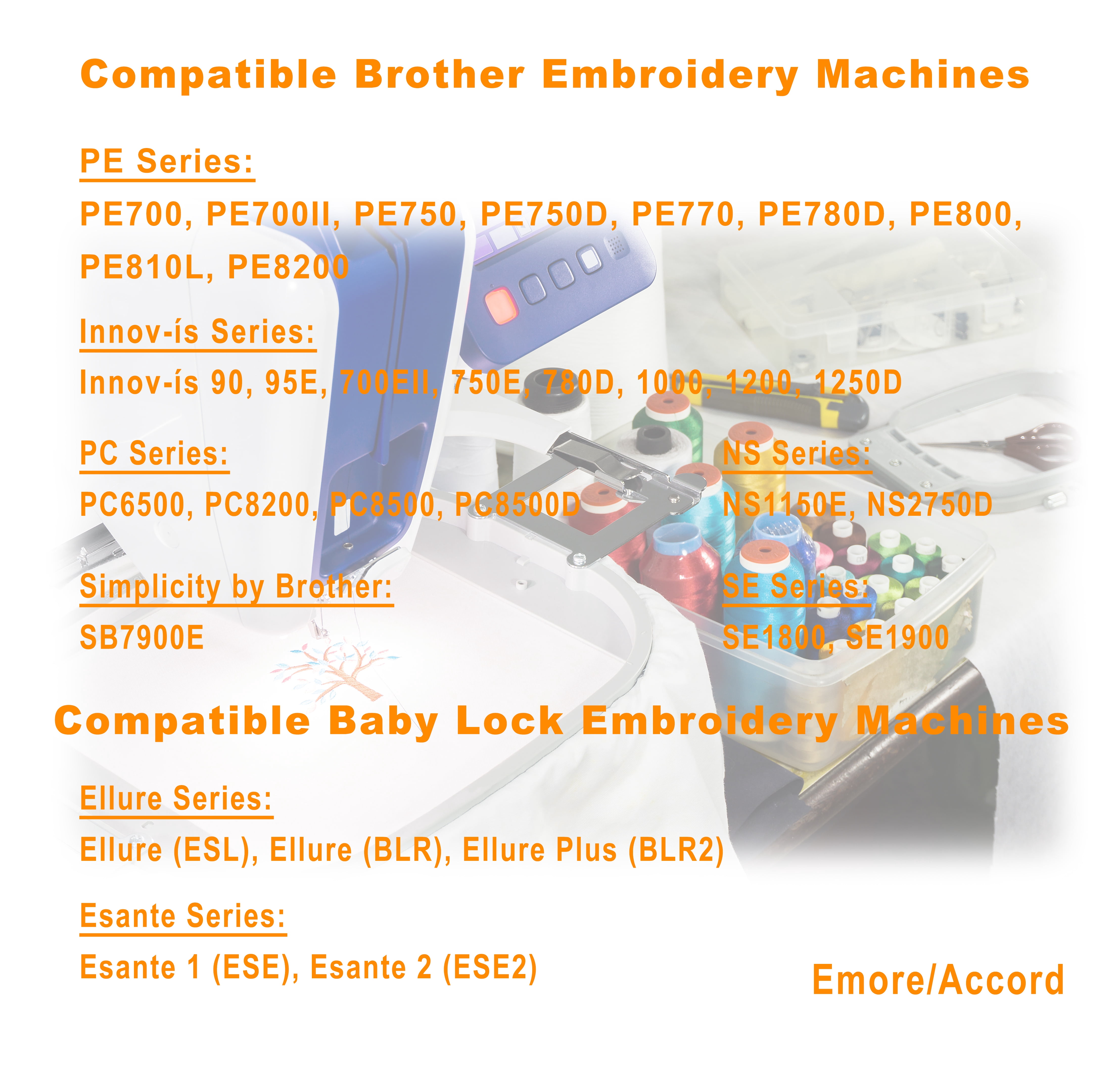 HimaPro 4pc Embroidery Hoop Set Replace for Brother SA442, SA443, SA444, and SA445 Hoops/Good for PE700, PE750, PE770, PE780D, PE800, PC6500, PC8200, PC8500, Innovis 1250D, SE1900 Sewing Machines