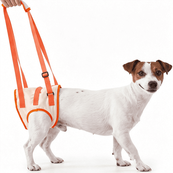 GASTROPOD Dog Lift Harness for Small Medium Dogs,Adjustable Doggy Back Leg Sling to Help Walk&Rehabilitate,Soft Padded Pet Support Harness for Arthritic,Disabled,Senior,Injured,Orange,M