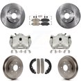 thumbnail image 1 of Transit Auto Front Rear Disc Brake Caliper Rotors Drums Ceramic Pads Kit (8Pc) for Car Honda Fit Accord KC8-101462N, 1 of 11
