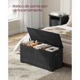 thumbnail image 4 of VASAGLE Banco Zapatero, Mueble de Zapatos, 2 Bisagras de Seguridad, 40 x 100 x 46 cm, Pasillo, Dormitorio, Salón, Gris Carbón, 4 of 5