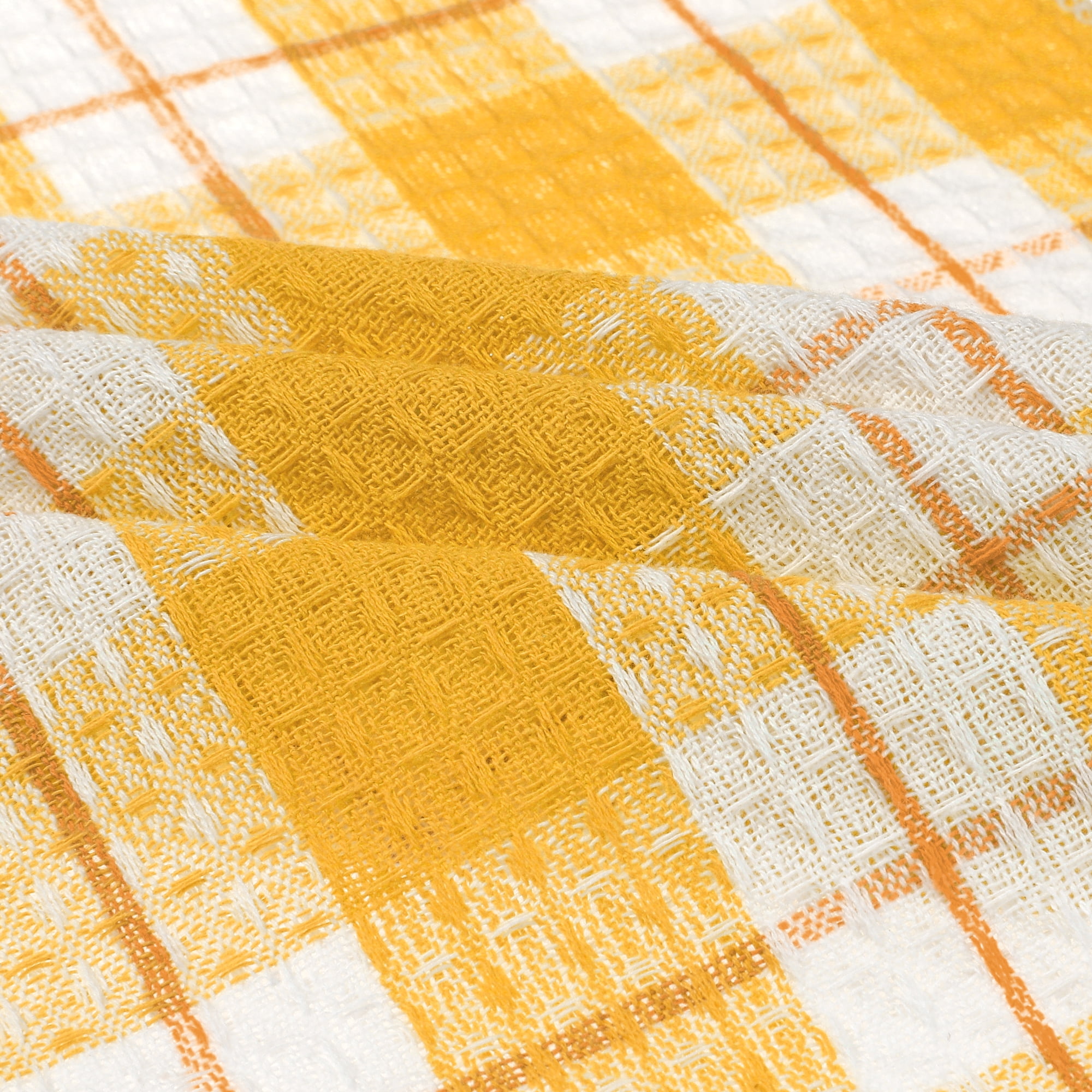Unique Bargains Kitchen Dish Cloths 14" x 16" Absorbent Dish Drying Dish Kitchen Towels Orange 6pk