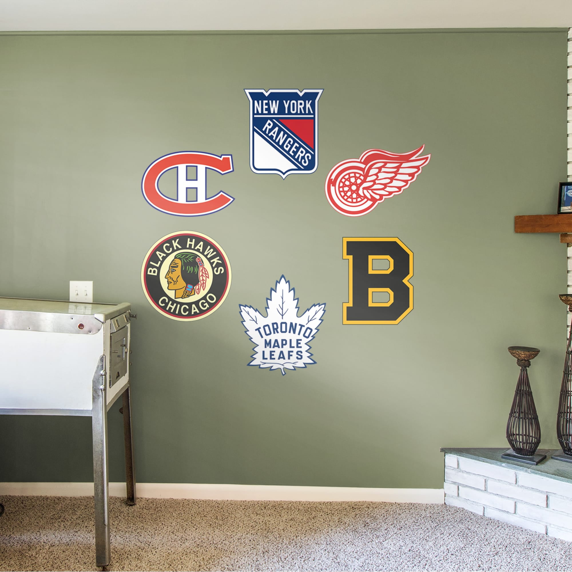 Fathead NHL Original Six Vintage Logos Large Officially Licensed NHL