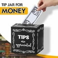 thumbnail image 5 of Tip Jar 6 Inches Plastic Tip Jar Box for Bartende Donation Bucket Money Storage Container Collection Suggestion Box for Restaurants Bars Musicians Driver, Black$$Office, 5 of 7