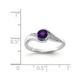 thumbnail image 2 of Sterling Silver Rhodium Plated Diamond And Amethyst Round Ring (Size 9) Made In India qr4635am-9, 2 of 2