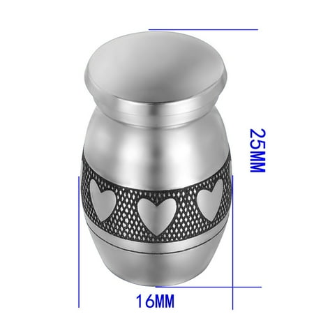 - Mini Size Silver Hearts Cremation Jewelry Pet Keepsake Memorial Ash Holder Urn
