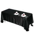 thumbnail image 2 of BalsaCircle 72" x 120" Black Rectangle Washable Decorative Satin Solid Tablecloth, 2 of 4