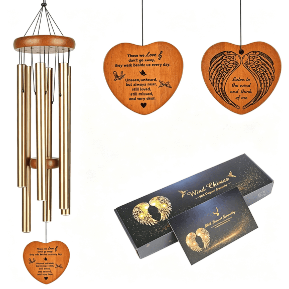 LQSEO Memorial Wind Chimes, 37" Large Outdoor Wind Chimes for Loss of Loved One, Meaningful Sympathy Gifts in Memory of Father, Mother Or a Loved One 37" Large Outdoor Windchime