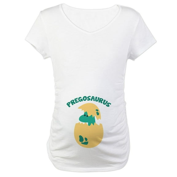 CafePress - Pregosaurus Maternity T Shirt - Cotton Maternity T-shirt, Cute & Funny Pregnancy Tee