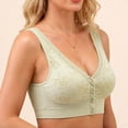 thumbnail image 7 of Byworldtasic Women Front Snap Closure Wireless Bra Floral Lace Wide Strap Comfort Bralette Everyday Ladies Plus Size Bra, 7 of 7