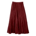 thumbnail image 6 of Wxolcjlv Womens Solid Ruffle Hem Maxi Skirt Elastic Waist Bohemian Long Skirts, 6 of 7