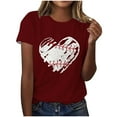 thumbnail image 2 of Lilgiuy Baseball Shirts for Women Baseball Heart Tee Game Day Graphic Tee Shirts Short Sleeve Shirts for Sports or Daily Life(Wine,XL), 2 of 4