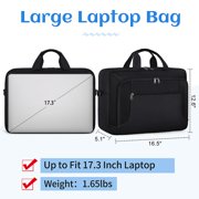 Laptop Bag 17.3 Inch Laptop Briefcase Large Waterproof Laptop Case for Men Women Business Office Work Computer Bag 17 Inch Adjustable Shoulder Messenger Bag,Black