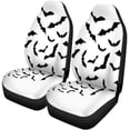 thumbnail image 2 of FMSHPON Set of 2 Car Seat Covers Dracula Swarm of Bats Silhouette Halloween Shadow Vampire Shape Universal Auto Front Seats Protector Fits for Car,SUV Sedan,Truck, 2 of 5