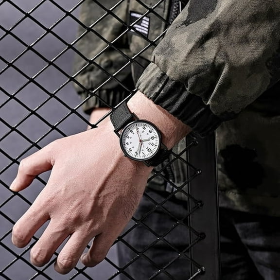 DESIGNICE Mens Watches Mesh Band Watch Quartz Watch Classic Numeral Watch for Business Casual Hands Mens Wrist Watches White Watches for Men