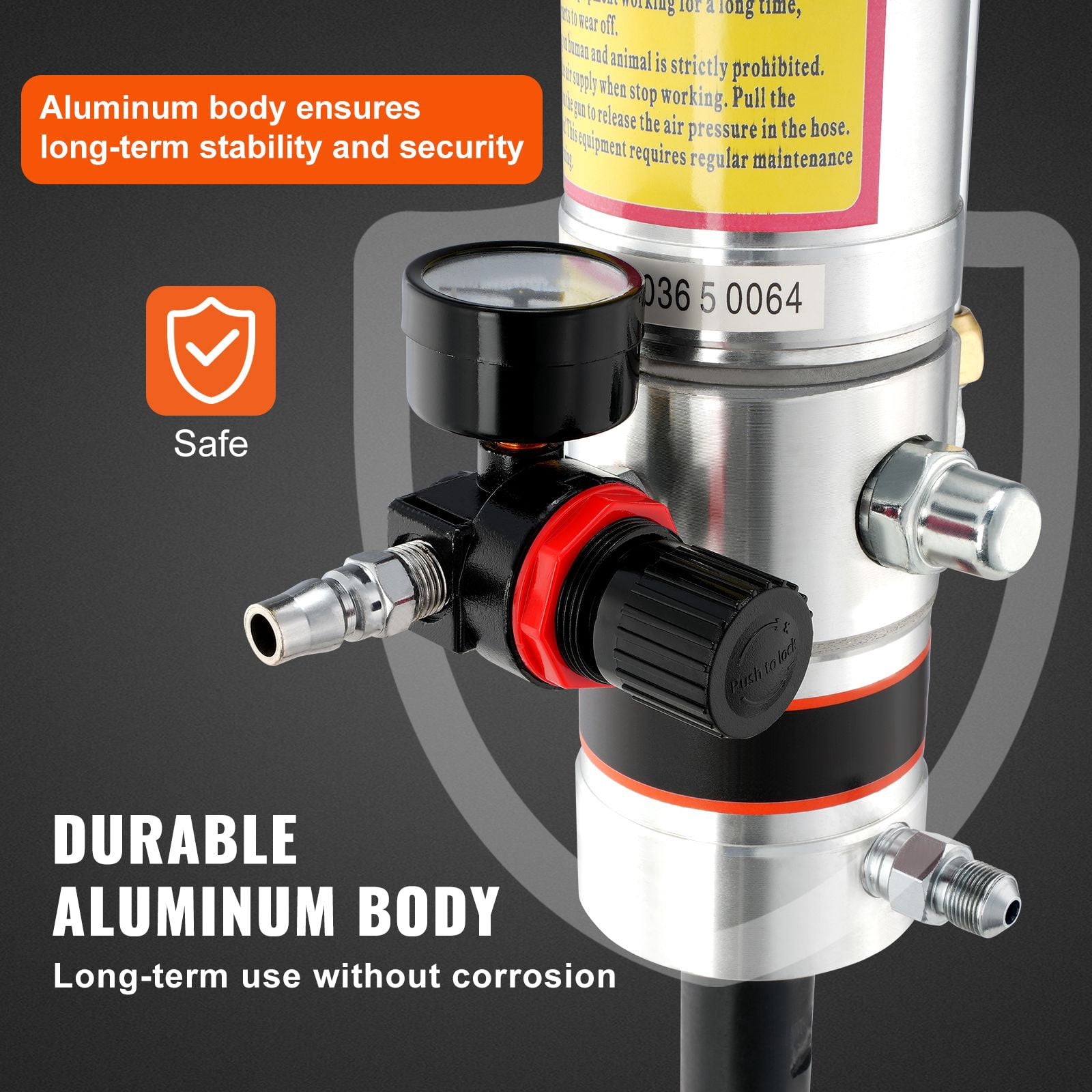 Pneumatic Grease Pump,50:1 Air Operated with 13 ft Hose&360° Swivel Grease Gun for Portable Lubrication