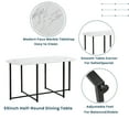 thumbnail image 4 of Harper & Bright Designs 7 Piece Modern Marble Dining Table Set, White & Black, 4 of 17