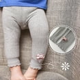 thumbnail image 6 of Baby Girl's Footless Tights Cable Knitted Leggings Ankle Pants Ruffle Bow Flower Cotton Bottom Pants for Toddlers Autumn Winter, 6M-4T, 6 of 9