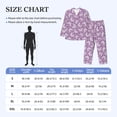 thumbnail image 4 of Fotbe Purple Butterflies Floral Pijama de Hombre con Estampado de Manga Larga, Conjunto de 2 Piezas, Ropa de Dormir Suave y Cómoda con Bolsillos-Small, 4 of 7