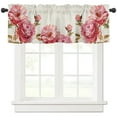 thumbnail image 2 of Vintage Flower Text Peony Small Curtain Rod Pocket Short Curtains Half Drapes Partition Cabinet Door Window Curtains Home Decor, 2 of 6