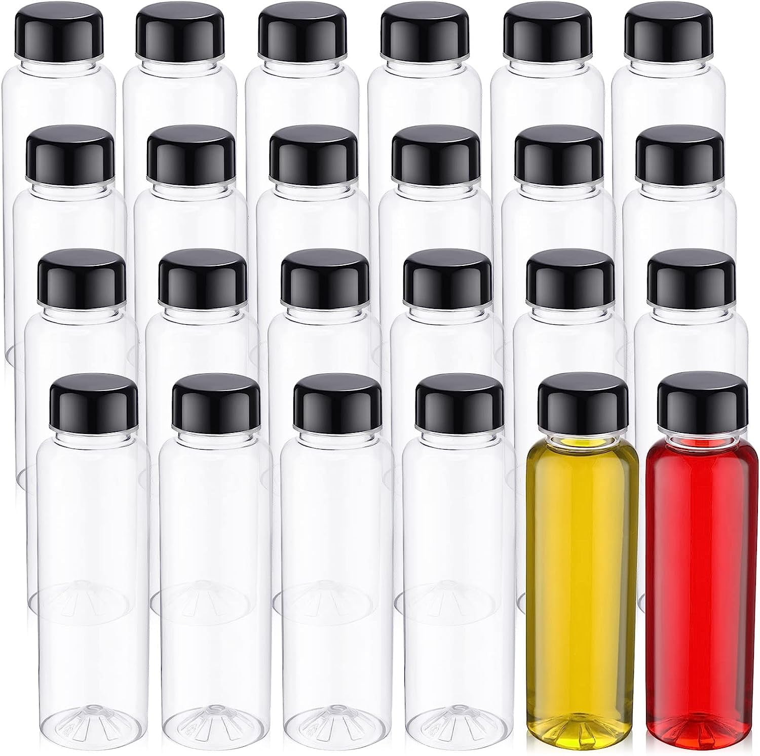 24 Pieces 10 oz Round Plastic Juice Bottles Empty Water Bottles Sensory