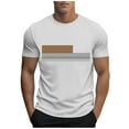 thumbnail image 2 of YHAJDS Men Stripe Print Sport Tee Short Sleeve Crew Neck Summer Gym Top, 2 of 5