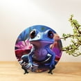 thumbnail image 6 of Wukai Colorful Frog Among Flowers Print Decorative Plate for Display,Bone China Decorative Plate, Ceramic Dinner Plate with Stand, Vertical Ceramic Plate-6in, 6 of 6