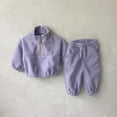 thumbnail image 5 of Gubotare Cute Winter Clothes for Girls Baby Girl Outfit Sweatshirt Fall Long Sleeve Shirt Pants Set Size 3 6 Months (Purple,3-6 Months), 5 of 7