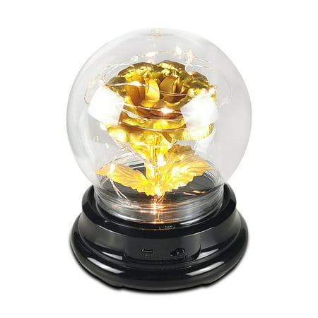

Beauty And The Beast Gold Foil Rose Flower LED Light Artificial Flowers In Mother Day Valentine Gift For Girls No.03