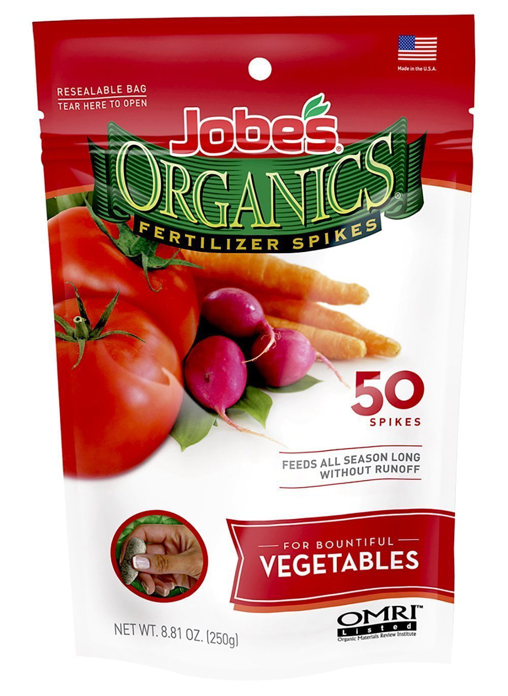 Jobes Organics Fertilizer Spikes for Vegetables 2-7-4