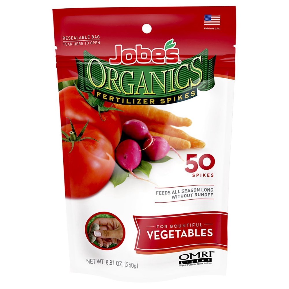 Jobe’s Organics Vegetable & Tomato Fertilizer Spikes, 2-7-4 Time