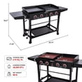 thumbnail image 4 of Royal Gourmet 4-Burner GD402 Portable Flat Top Gas Grill and Griddle Combo with Folding Legs, 48,000 BTU, Black, 4 of 13
