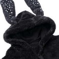 thumbnail image 4 of Toddler One Piece Oneises Plush Rabbit Ears Hooded Front Zip Long Sleeve Fuzzy Jumpsuit Comfy Cute Romper 6-24 Months (12 Months, Black), 4 of 9