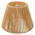 thumbnail image 1 of Shisuyan Iron Frame with Painted Finish Rattan Lamp Shade Khaki 1Pcs 9.8x7.3x5.9in, 1 of 8