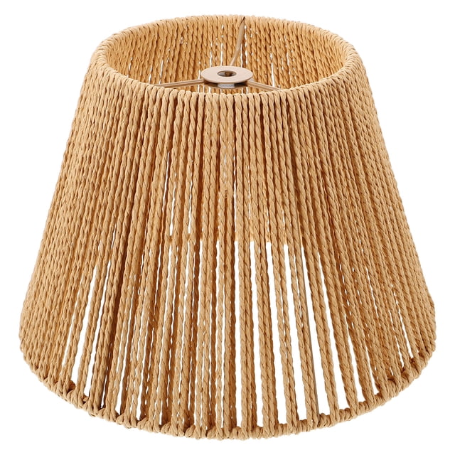 Shisuyan Iron Frame with Painted Finish Rattan Lamp Shade Khaki 1Pcs 9.8x7.3x5.9in