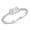 Clear, variant on Pink Cubic Zirconia Sideways Rectangular Center Ring Sterling Silver Size 7