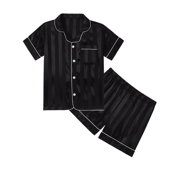 Boy Pajamas Funny Graphic Printed Short Sleeve Sleepwear Button-Down Nightwear Kids Clothes for Boys 7-8 Years