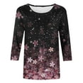 thumbnail image 5 of IROINNID Discount Polyester Long Sleeve T Shirt for Women Casual Printed Loose T-shirt Blouse Round Neck Tops,Purple, 5 of 5