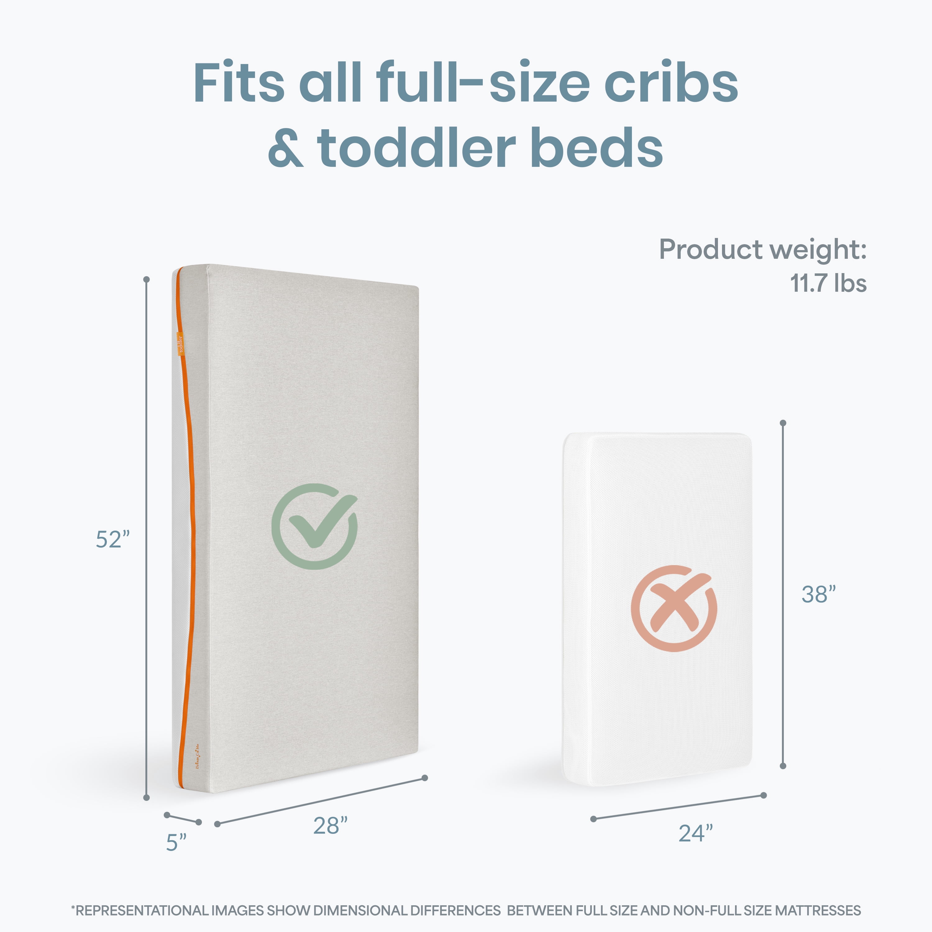 Dream On Me AirNest Premium 5" Crib & Toddler Mattress, Orange