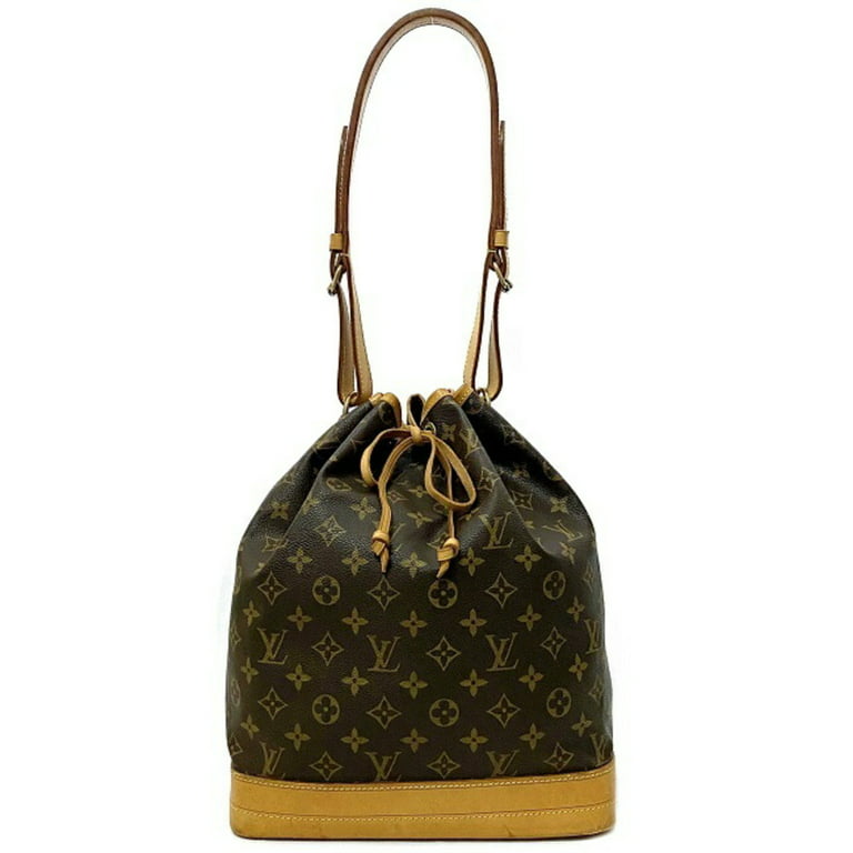 Louis Vuitton Petit Noe Monogram Canvas Leather Brown Shoulder Purse Bucket  Bag