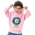 thumbnail image 4 of fnnxnal Little Girls 6T Pink Lion Graphic Hoodie - Polyester Durable Easy Care Pullover, Cute Kids Hooded Sweatshirt for School & Everyday Play (2-8 Years), 4 of 5