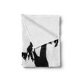 thumbnail image 2 of Animal Soft Flannel Fleece Throw Blanket, Animal Theme a Running Horse Silhouette Illustration in Monochromatic Style, Cozy Plush for Indoor and Outdoor Use, 60" x 80", Black and White, by Ambesonne, 2 of 6