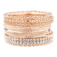 thumbnail image 1 of Lux Accessories Women's Pave Braided Mesh Wire Multi Bangle Set (ROSEGOLD), 1 of 6