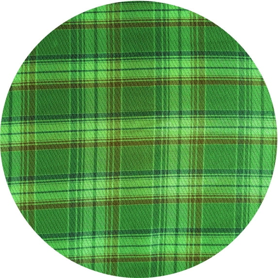 Ahgly Company Indoor Round Patterned Green Area Rugs, 7' Round