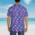 thumbnail image 4 of Bingfone Men's Short Sleeve Button Down Shirts Hawaiian colorful Skull flower leaf Printed Beach Shirt, 4 of 7