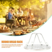 Mymisisa 4 Slice Outdoor Camping BBQ Toaster Tray Foldable Bread Toast Rack Grill