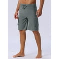 thumbnail image 2 of DARING DIVA Men's Solid Color Side Pockets Lining Summer Board Shorts 32 Gray, 2 of 6