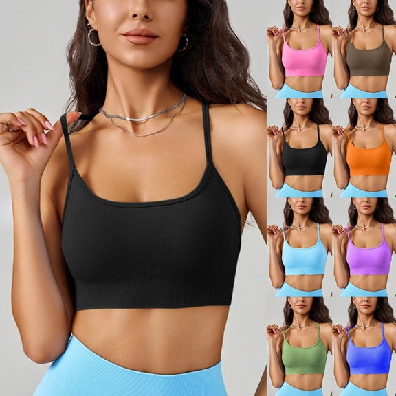 TARIENDY Sports Bra for Women Cross Back longline Workout Bras High Impact Full Coverage Yoga Bras Support Sports Gym Crop Tops Purple M