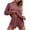 Pink, variant on successthop Womens Matching Lounge Set Solid Color Knit Crewneck Long Sleeve Shirts and High Waist Shorts Fashion Vacation Pajamas Lounge Set Loungewear Summer Outfits