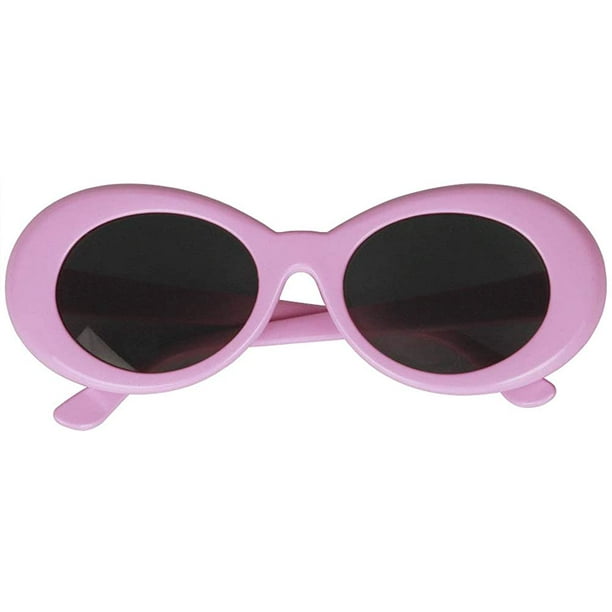 Htooq Bold Retro Oval Mod Thick Frame Sunglasses Round Lens Kurt Cobain Clout Goggles