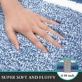 thumbnail image 4 of Findosom Geometric Blue Microfiber Bath Rugs, Water Absorbent, 3 Count, 4 of 10